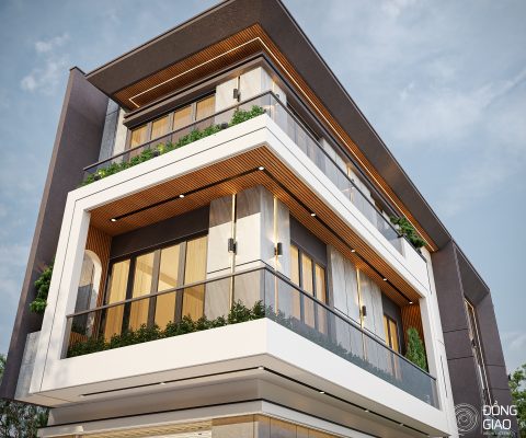 Các khung kiến trúc lớn bao quanh ban công