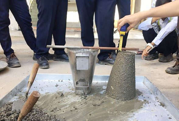 Độ sụt là chỉ tiêu phản ánh tính linh động của hỗn hợp bê tông