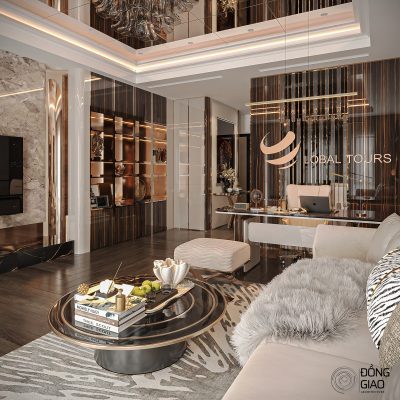 Khu vực làm việc sang trọng nhưng vẫn đề cao công năng